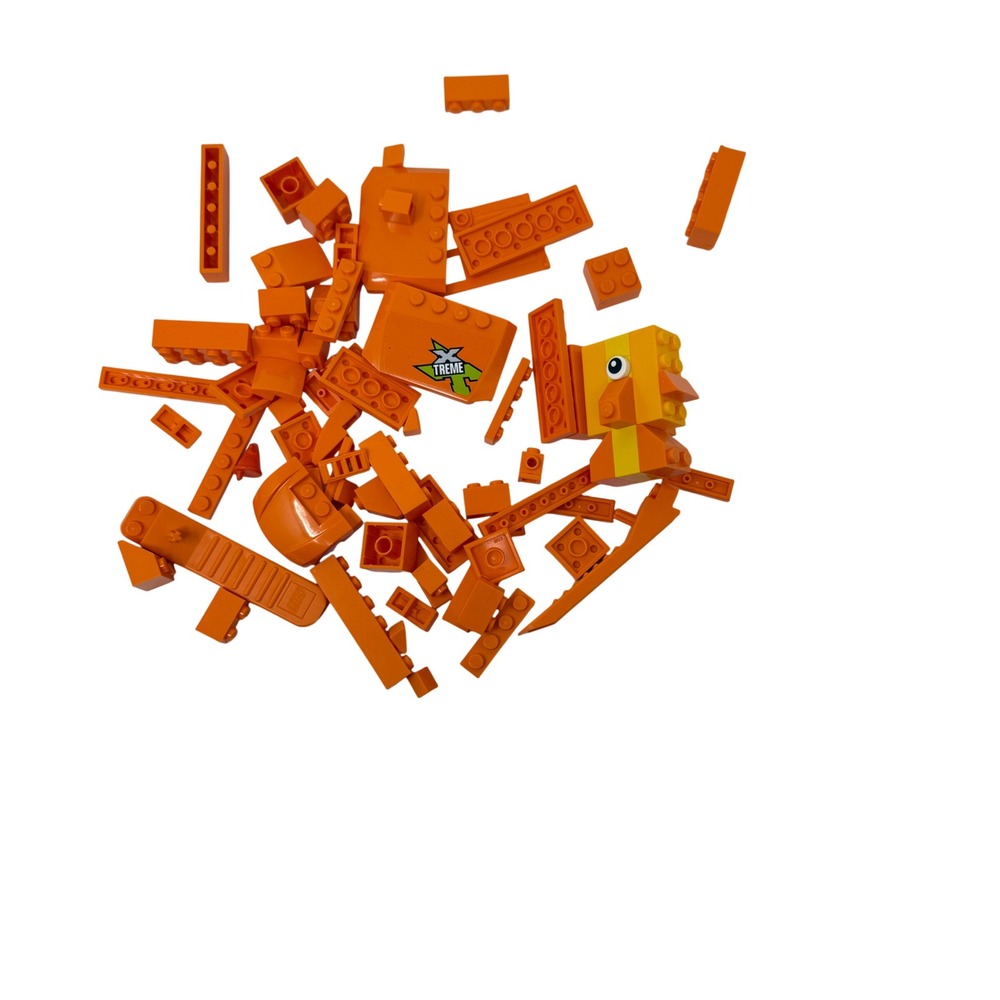 LEGO Bulk Loose Bricks Parts Lot Orange 3.1oz Building Toy Pieces As-Is